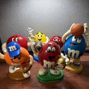 Lot Of 5 Vintage 90’s M&M Candy Dispensers-Baseball, Football, Basketball, Etc.